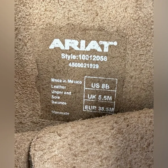 Ariat Gold Coast crushed stone Brown Leather casual country Heeled Boots 8 B - Picture 12 of 16